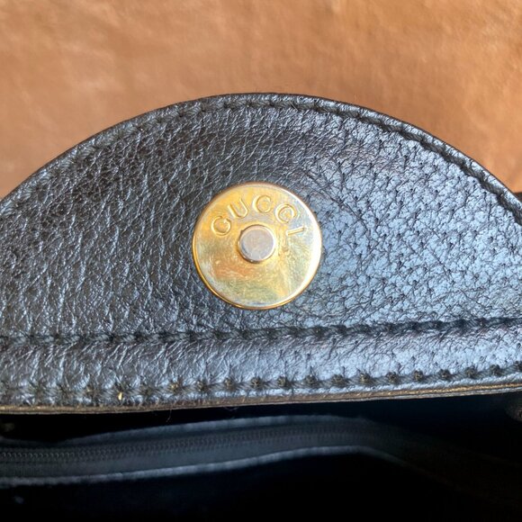 Vintage Gucci Diana Black Leather Structured Tote w/ Bamboo Handles w/ COA - Picture 14 of 16